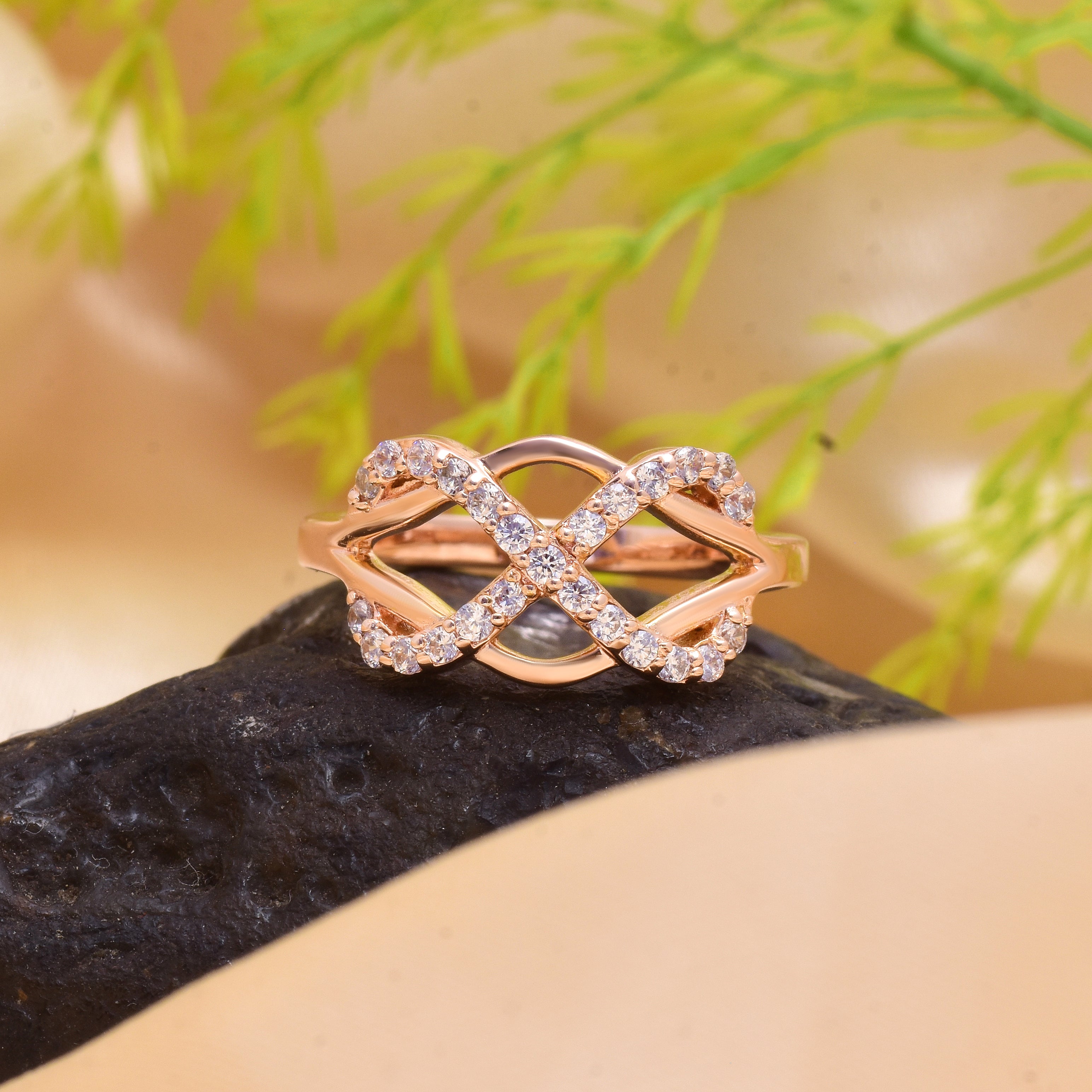 Rose gold infinity Ring