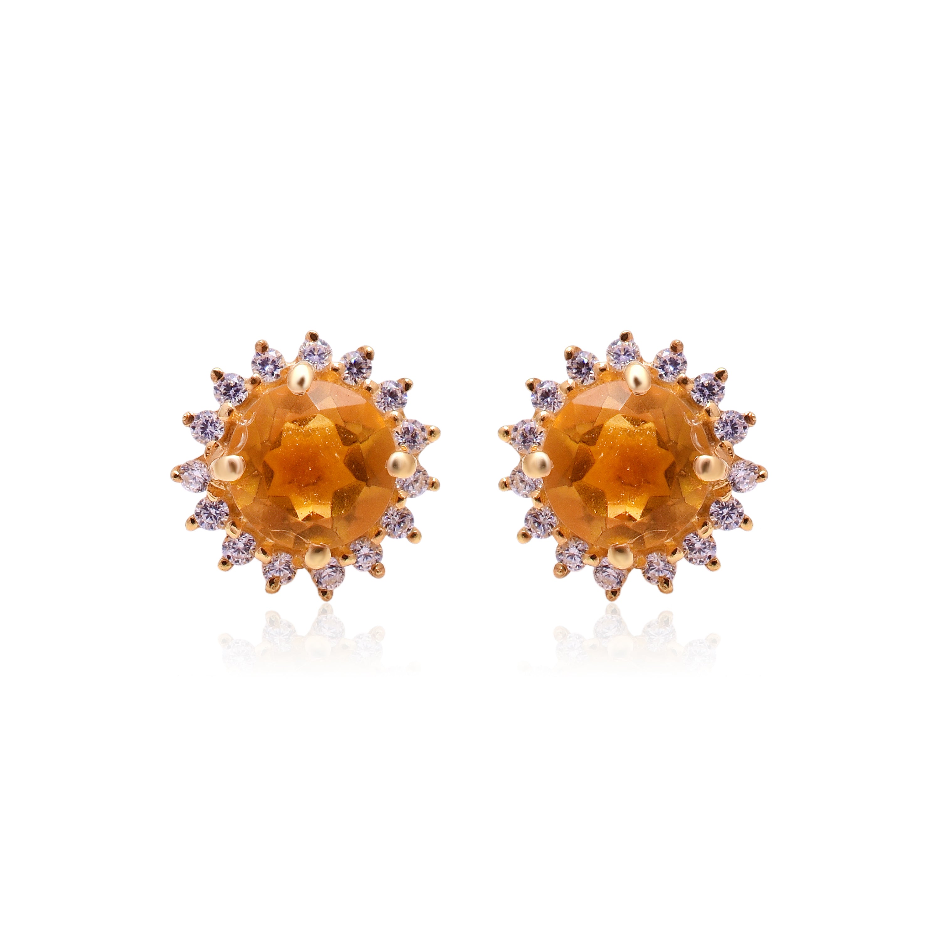 Golden Sun Stud Earrings