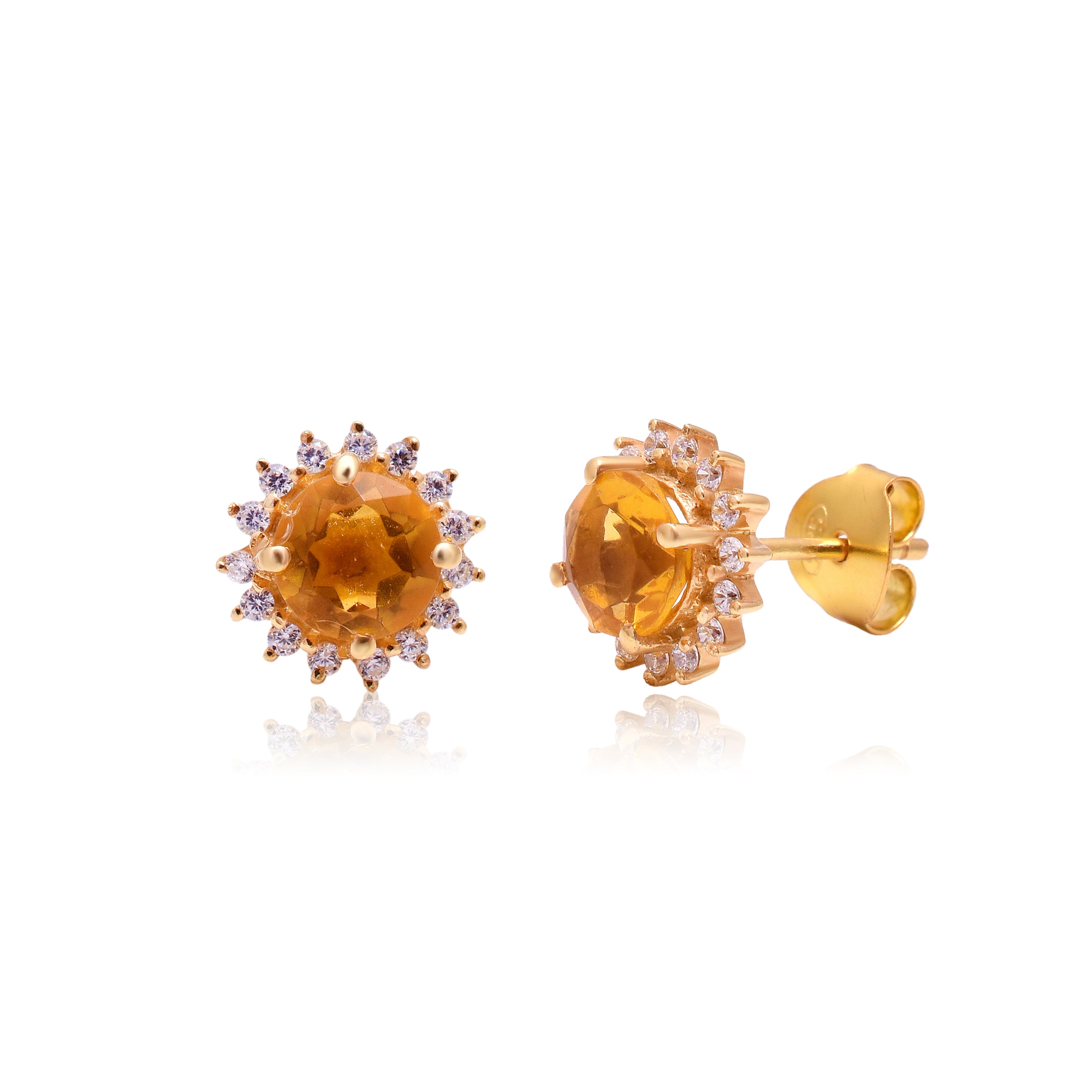 Golden Sun Stud Earrings