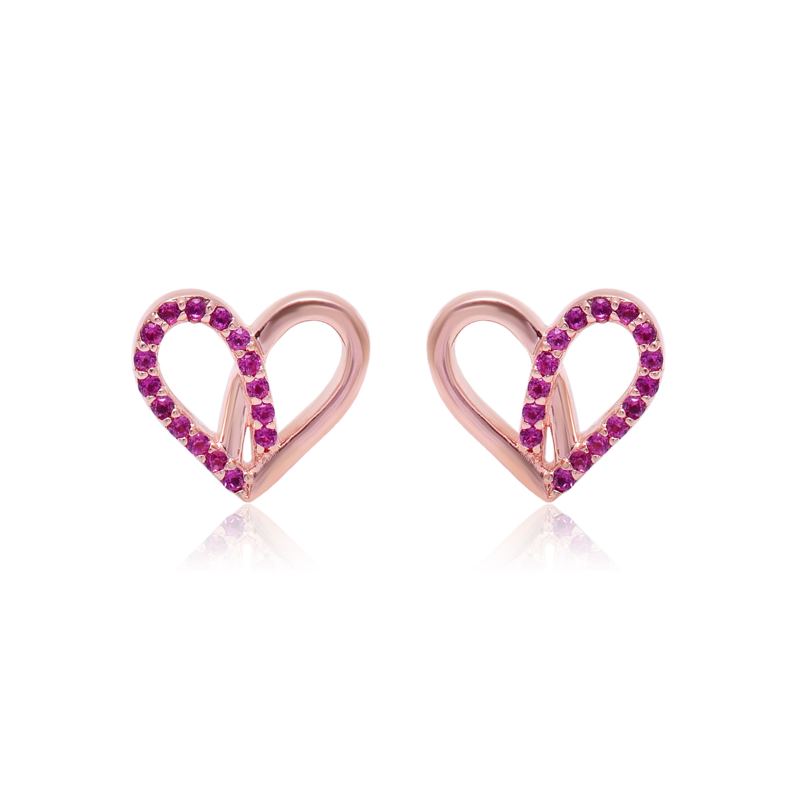 Golden Heart Stud Earrings