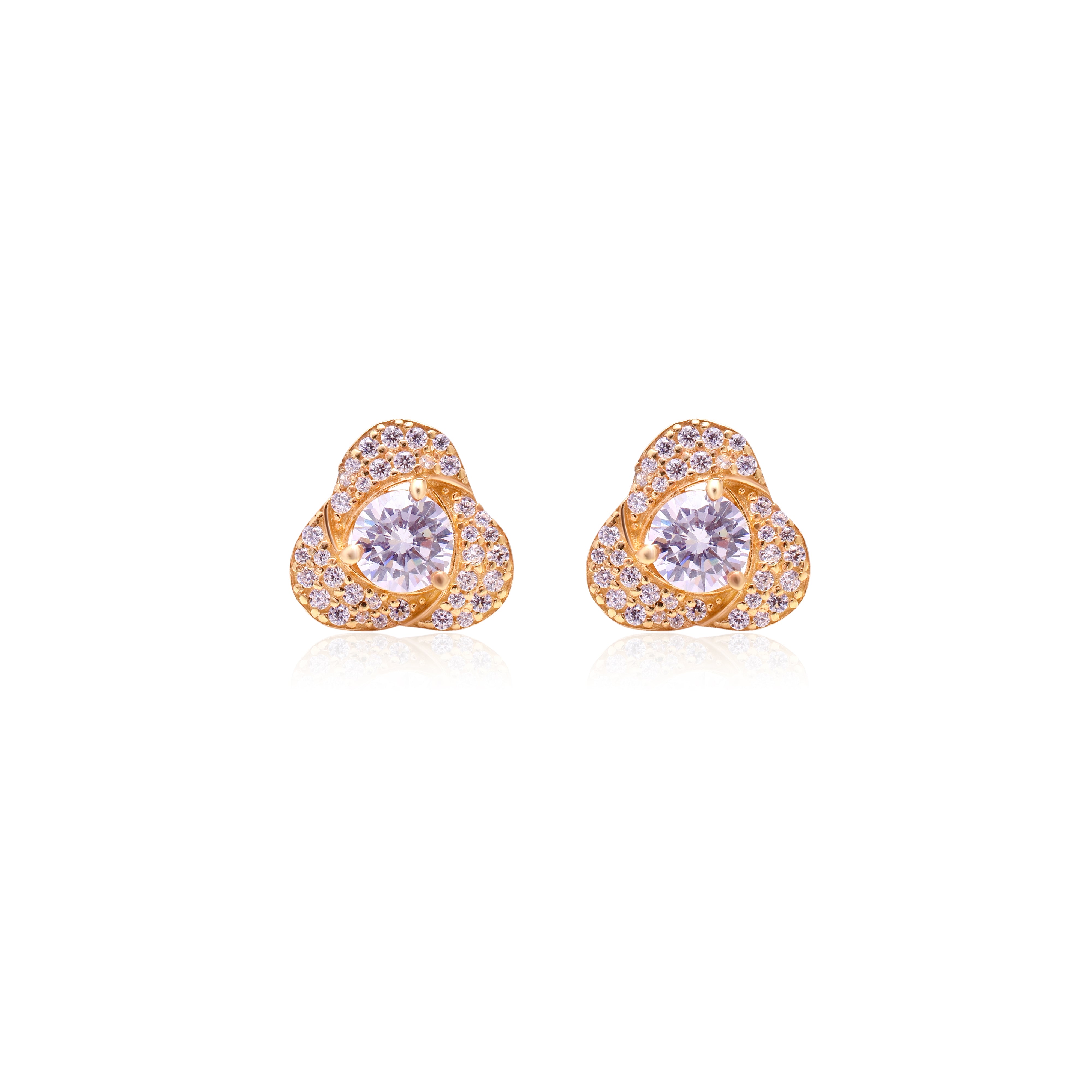 Golden Floral Stud Earrings