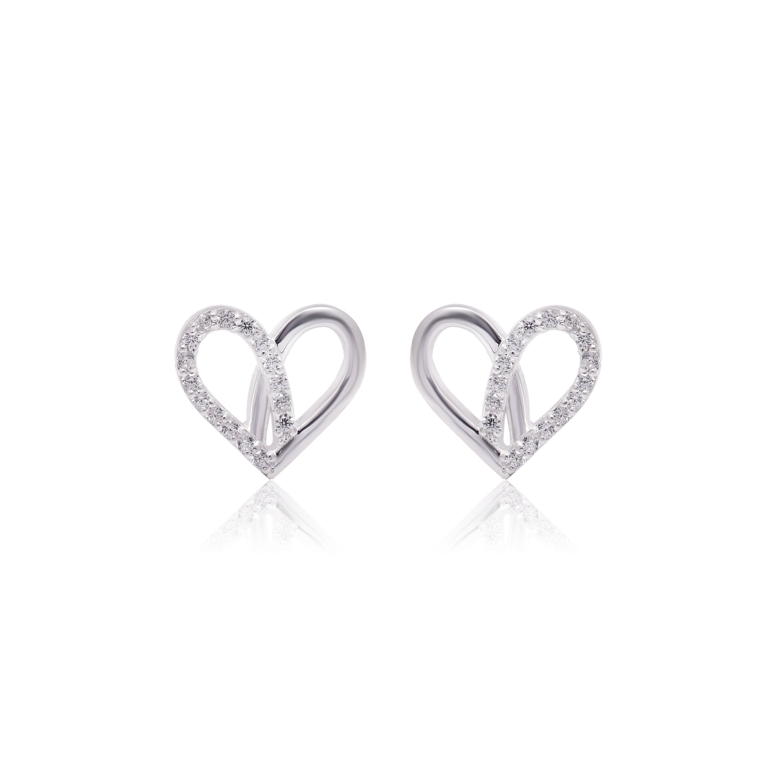 Golden Heart Stud Earrings