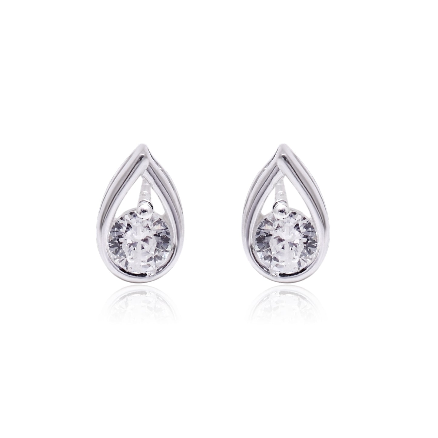 Silver Teardrop Studs