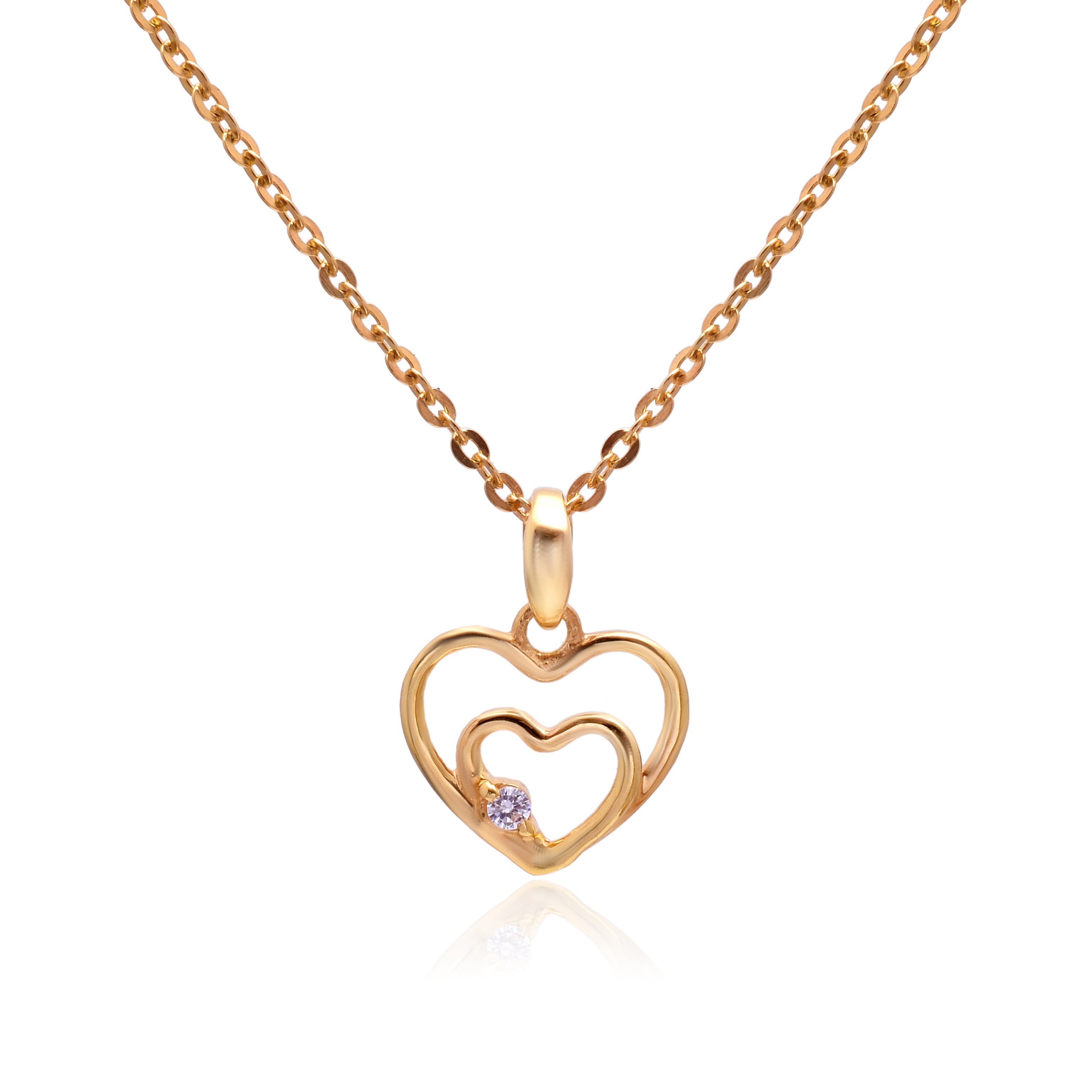 Golden Double Heart Necklace