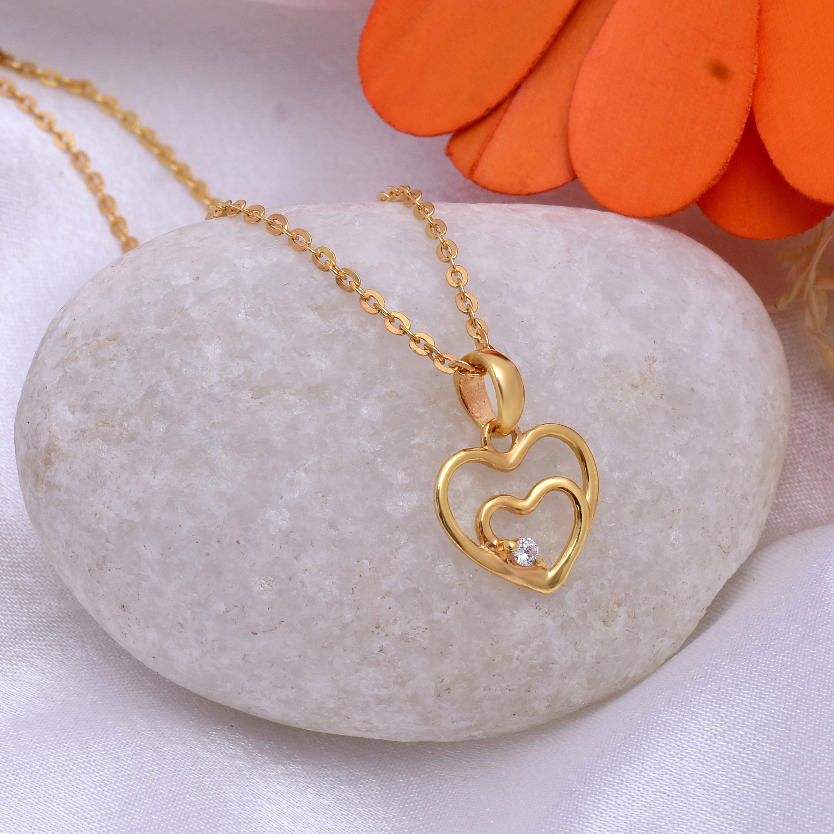 Golden Double Heart Necklace